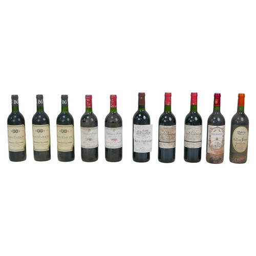 145 - Vintage wine: a mixed parcel of Saint-Emilion red wine, comprising three bottles Barton & Guestier 1... 