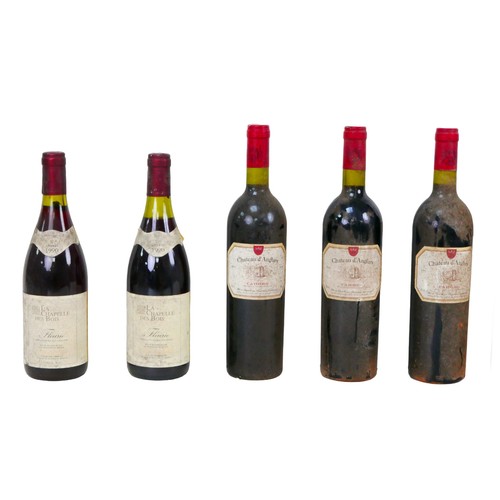 133 - Vintage wine: a mixed parcel of red wine, comprising three bottles of Chateau d'Anglars Cahors 1995,... 