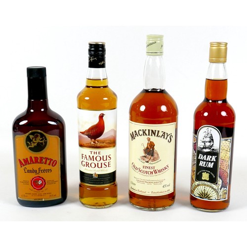 109 - A group of alcohol, comprising a bottle of Mackinlays Finest Old Scotch Whisky, a bottle of The Famo... 