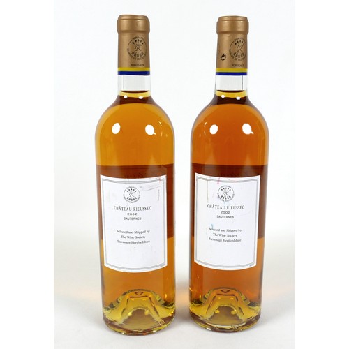 135 - Vintage Wine: two bottles of Chateau Rieussec, 2002, Sauternes, Grand Cru, U: low neck. (2)