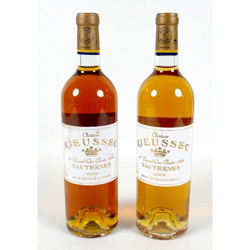 136 - Vintage Wine: two bottles of Chateau Rieussec, one 2003 and one 2005, Sauternes, Grand Cru, U: low n... 