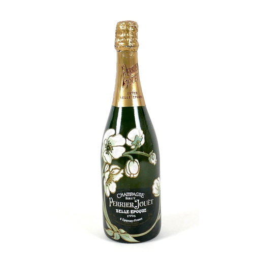 148 - A bottle of Perrier-Jouët Champagne, Belle Epoque, Brut, 1996, U: 1cm inverted.