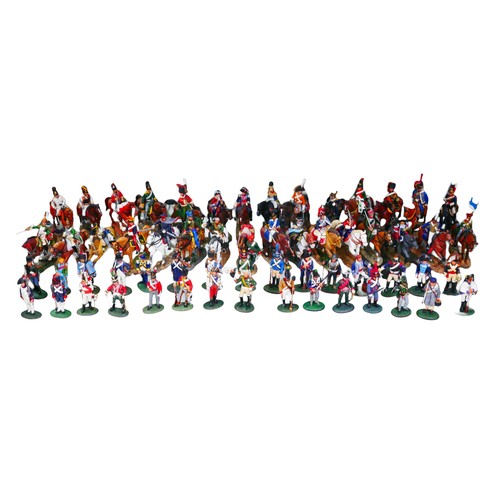 104 - A collection of over fifty assorted Del Prado models of predominantly Napoleonic cavalry and infantr... 