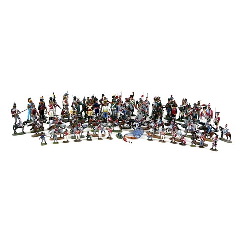 94 - A collection of model cast metal military figures, including various European armies 18th and 19th c... 