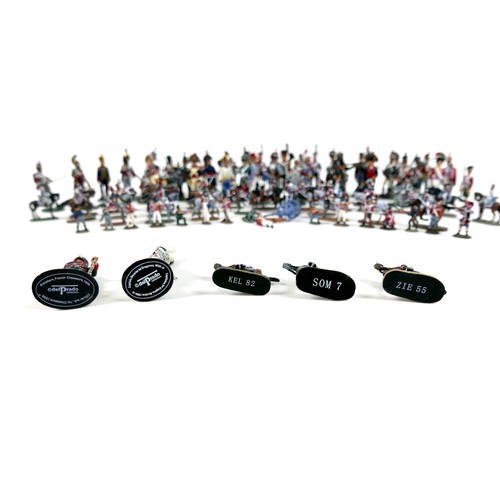 94 - A collection of model cast metal military figures, including various European armies 18th and 19th c... 