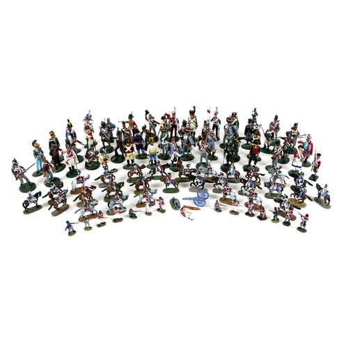 94 - A collection of model cast metal military figures, including various European armies 18th and 19th c... 