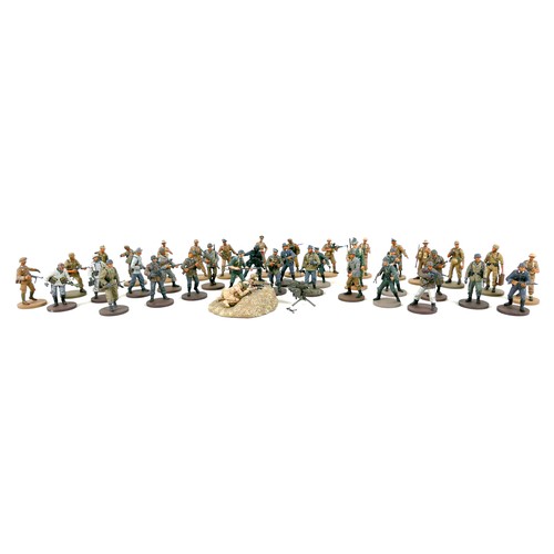 88 - A collection of model cast metal military figures, including WWII British and German armies, mostly ... 