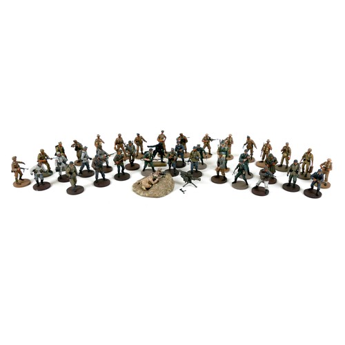 88 - A collection of model cast metal military figures, including WWII British and German armies, mostly ... 