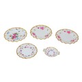 A group of Royal Crown Derby dinner plates, comprising Royal Pinxton Rose pattern, Derby Days patter... 