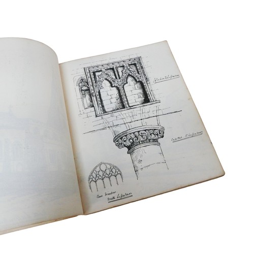 76 - A 19th century sketch book of 'Churches round Ketton Rutlandshire', with over 30 pencil and pen and ... 