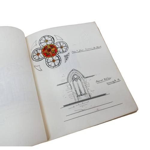 76 - A 19th century sketch book of 'Churches round Ketton Rutlandshire', with over 30 pencil and pen and ... 