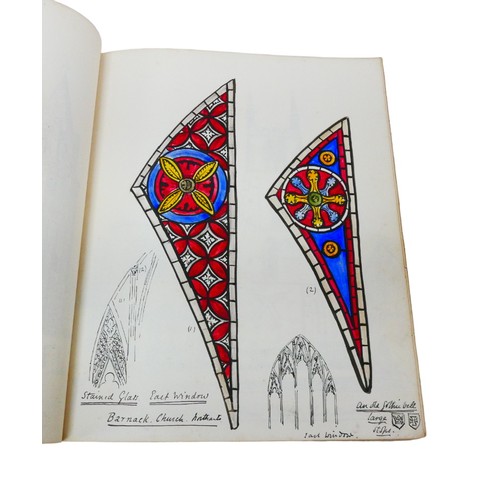 76 - A 19th century sketch book of 'Churches round Ketton Rutlandshire', with over 30 pencil and pen and ... 