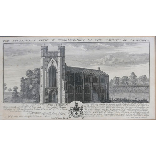 157 - A group of seven etchings, primarily by Samuel & Nathaniel Buck, including two views of Belvoir Cast... 