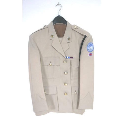 68 - A collection of 20th century Army uniforms, circa 1970-80s, comprising two officers service dress (t... 