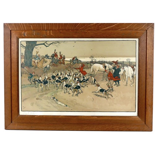 168 - After Cecil Charles Windsor Aldin RBA (British, 1870-1935): 'The Fallowfield Hunt', a set of six chr... 