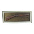 A vintage piece of wall art, depicting a blunderbuss in relief, being a lengthways resin cast, mount... 