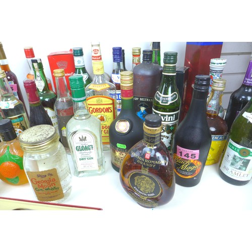 110 - A large mixed parcel of spirits, including vodka, gin and brandy. (48 bottles, 2 boxes)