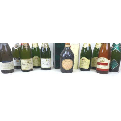 124 - A mixed parcel of champagnes and sparkling wines, including two boxed Moet & Chandon. (12 bottles)