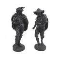 Two early 20th century spelter figures, modelled as 'Semeur', 19 by 54.5 high, and 'Moinssenneur', 2... 