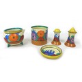 A collection of Clarice Cliff 'Gay Day' pieces, comprising a Cauldron pot, missing handle, 7cm high,... 