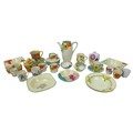 A large mixed group of floral teawares, predominantly Gray's Pottery. (32, 1 box)