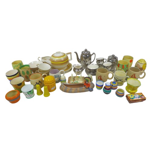 22 - A large group of mixed ceramics, including two part tea sets, by Pareek, teapot 14cm high, and Gray'... 
