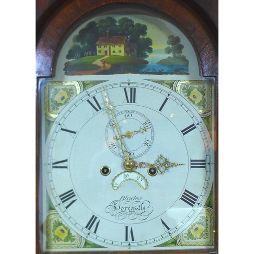 267 - A 19th century mahogany long cased clock, 'Blades Horcastle' to its painted Roman numeral dial, toge... 