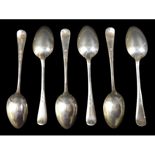 49 - A collection of Victorian and later silver spoons, including a set of six Victorian teaspoons, Coope... 