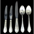 Five pieces of early 20th century Georg Jensen Lily of the Valley pattern silver flatware, comprisin... 