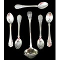 Six pieces of early 20th century and later Georg Jensen Lily of the Valley pattern silver flatware, ... 