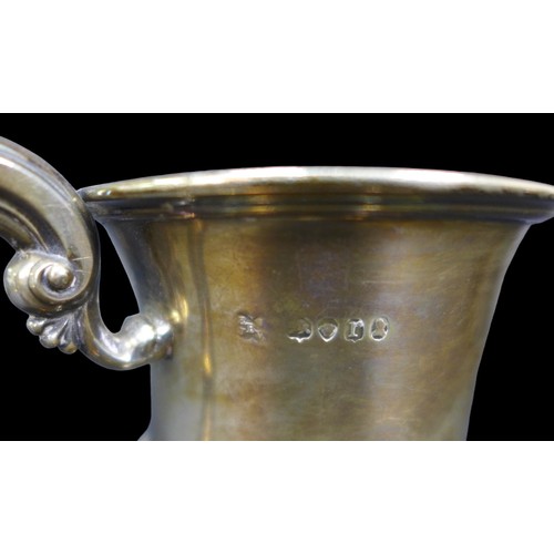 66 - Two George III silver tankards, one of urn form with foliate scroll handle, on a circular foot, Edwa... 