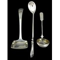 Three 19th century and later European and Russian silver spoons, including a 19th century Dutch sauc... 