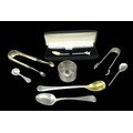 A collection of George III and later silver, including a George III Old English pattern teaspoon, wi... 