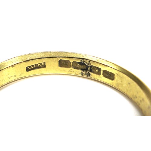 262 - A 22ct gold ring, 3.5mm wide, size R, 3.7g.