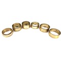A group of six 9ct yellow gold wedding band rings, 10.0 to 7.5mm wide, sizes M to Q, combined weight... 