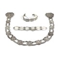 A silver coin bracelet, formed of six 16th century Elizabeth I / Charles II silver coins, together w... 
