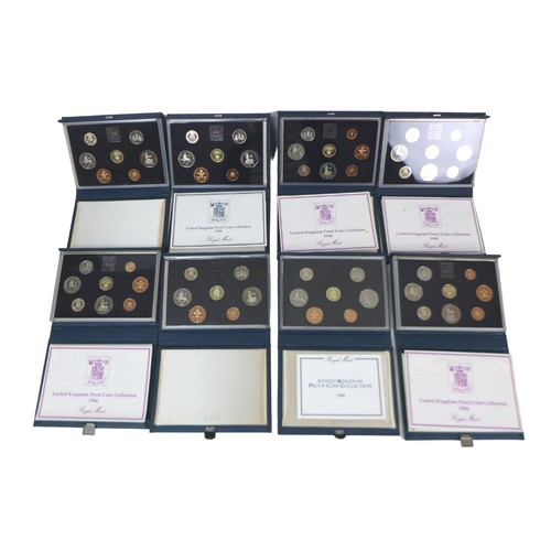 155 - Nineteen United Kingdom proof coin sets, four 1983 sets, four 1984 sets, two 1985 sets, four sets of... 