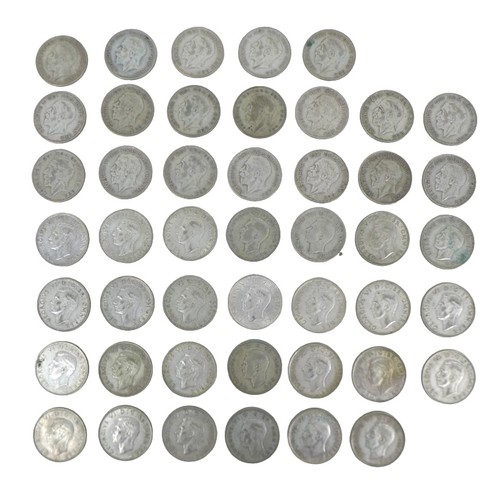 154 - A collection of George V and George VI half-crown coins, all pre-1947, approximately 10toz of silver... 