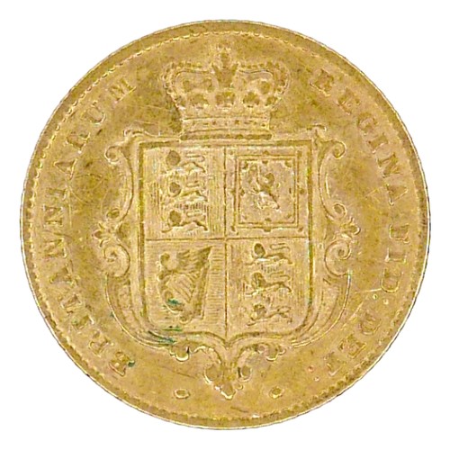161 - A Victoria Young Head Shield Back gold half sovereign, 1843.