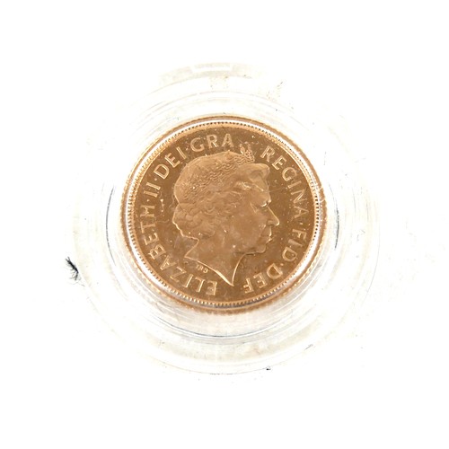 163 - An Elizabeth II gold proof half sovereign, 1999, in protective plastic casing and green Royal Mint p... 