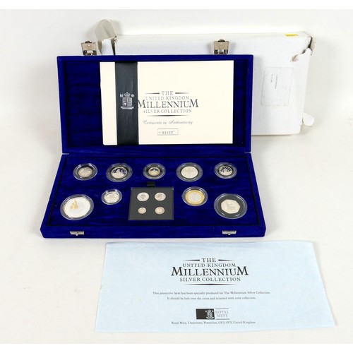 148 - The United Kingdom Millennium Silver Collection 2000, 13-coin silver proof set comprising £5, £2, £1... 