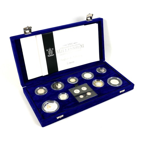 148 - The United Kingdom Millennium Silver Collection 2000, 13-coin silver proof set comprising £5, £2, £1... 