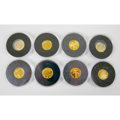 194 - A group of eight Royal Mint fine gold 'Miniatures Collection' coins, comprising 1995 Western Samoa $... 