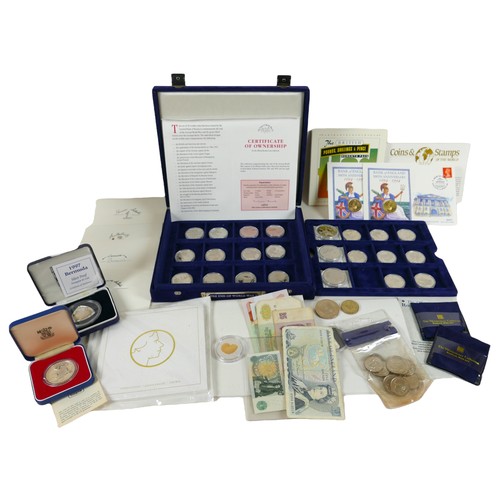 145 - A collection of GB and World silver, silver proof, cupro-nickel, and other coinage, including The Of... 