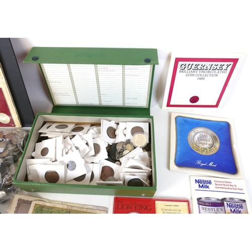 121 - A collection of GB and World silver, silver proof, copper, cupro-nickel, and other coinage, includin... 