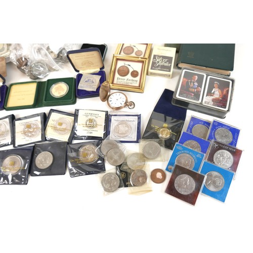 134 - A collection of GB and World silver, silver proof, copper, cupro-nickel, and other coinage, includin... 
