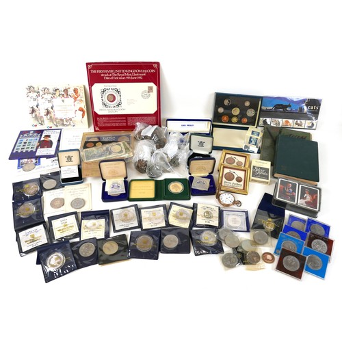 134 - A collection of GB and World silver, silver proof, copper, cupro-nickel, and other coinage, includin... 
