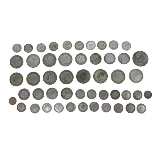117 - A collection of Charles II and later coins, including a Charles II four pence together with a group ... 