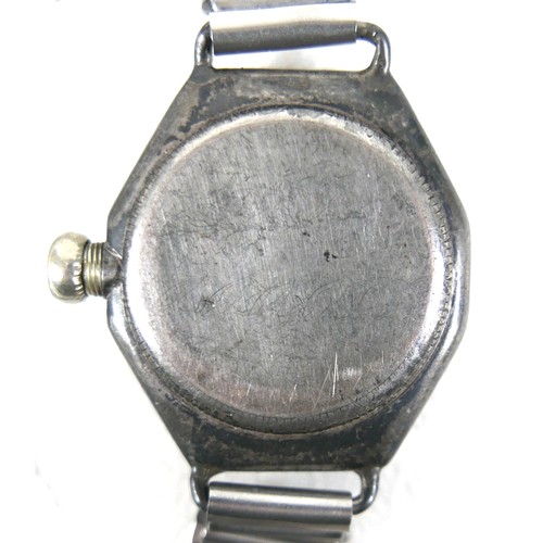 234 - An Art Deco Rolex Oyster steel cased gentleman's wristwatch, circular silvered guilloche dial with l... 