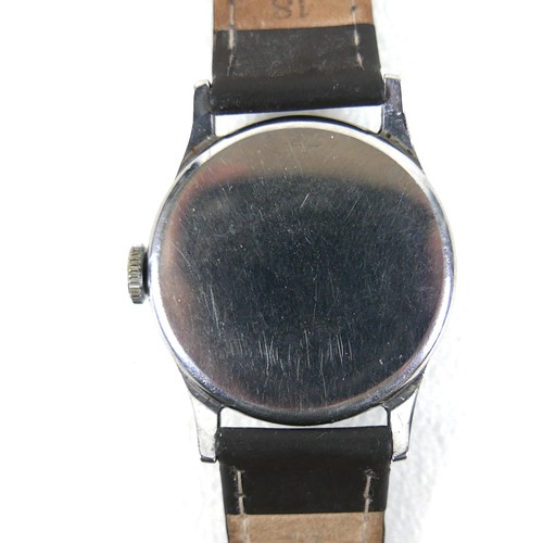 235 - An Omega gentlemen's stainless steel wristwatch, ref 13322, circa 1960, circular tropical dial with ... 